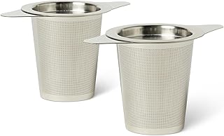 Amazon Basics theezeefjes met deksel · Set van 2 · roestvrij staal
